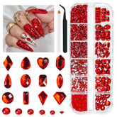 qiipii red nail rhinestones collection for dazzling nail art and crafts