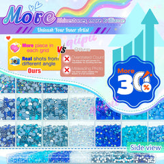 Piedras de resina azul translúcido qiipii 5 mm para uñas y manualidades
