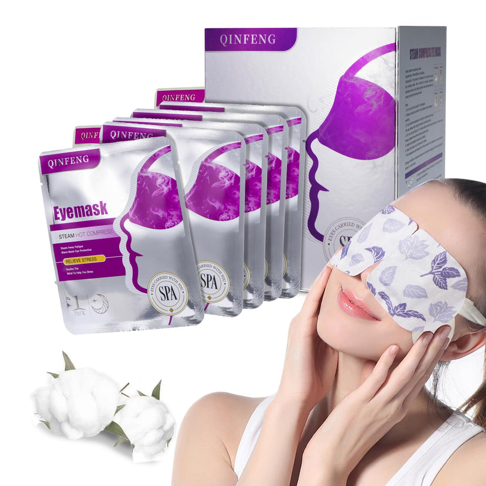 QINFENG mascarilla ocular de vapor para ojos cansados, relajación suave.