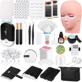 Qinzave Lashes Kit mannequin head closeup for realistic practice sessions