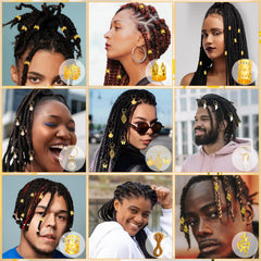 Qinzave pendientes para rastas en oro, toque elegante