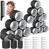 Qinzave self grip curlers kit with roller set for heatless curls and volume.