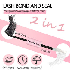 Qiveaory lash bond with 360° spiral brush enables precise, smooth application.