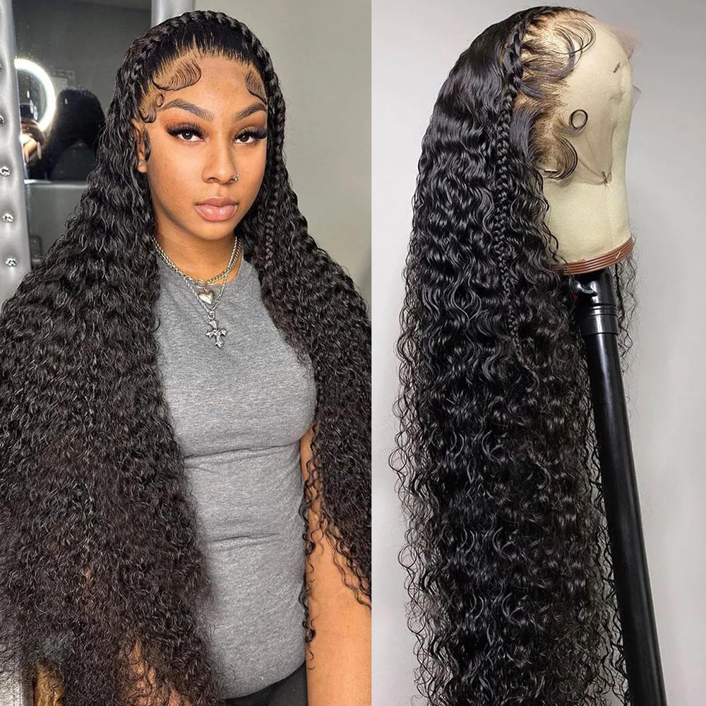 QKOQKO water wave lace front wig for natural parting and easy styling.