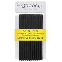 Qooocy lazo elástico extra largo para cabello grueso, ideal para trenzas y coletas.