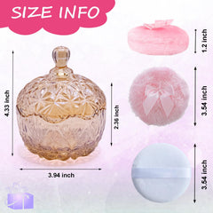 Qopoto glass container for puffs keeps powders clean and organized