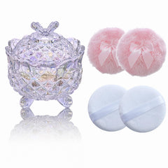 Qopoto glitter butterfly powder puff for smooth makeup application.