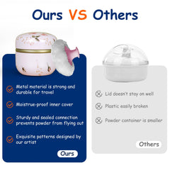 Qopoto travel powder case protects contents and prevents spills