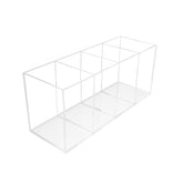QPEY large acrylic pen holder with four compartments keeps pens organized on your desk.