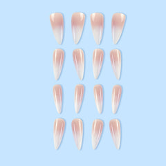 QQPPOLIU conjunto de 24 piezas uñas falsas estileto para looks rápidos.