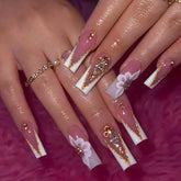 QQPPOLIU French nude nail press-ons for a quick salon-like manicure