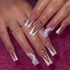 QQPPOLIU French nude nail press-ons for a quick salon-like manicure