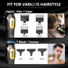 QQTIN hair clippers beard trimmer for clean sideburns and beard lines.