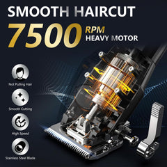QQTIN hair clippers LED display shows battery level for uninterrupted trimming.
