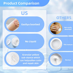 QQWIAX 40% Urea Cream close-up of cracked heels with gentle exfoliation