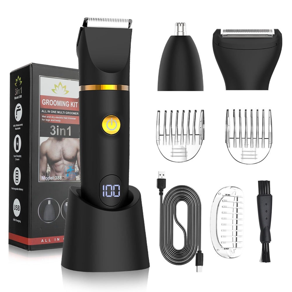 Qreeyx Manscape body trimmer main view for versatile all-in-one grooming on the go