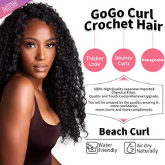 QRHSUKA GoGo Curl 18in water-wave closeup shows soft kanekalon texture