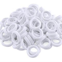 QRTVI baby hair ties white pack, gentle on hair for daily use.