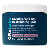 QRxLabs Glycolic Acid Pads jar close-up for at-home exfoliation