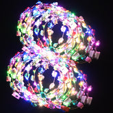 Corona LED con flores QSJQllo para fiestas, brillo festivo y cómodo ajuste.