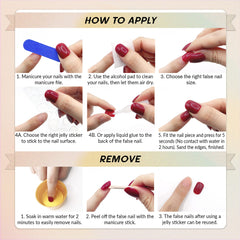 Qsnidy French ombre pink nails deliver glossy nail art at home.