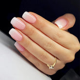 Qsnidy press-on nails square with French ombre pink for a salon-worthy look
