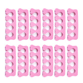 Quacc sponge toe separators with pink heart design, close view highlighting soft material