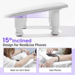 Quaferen big arm rest for nails ergonomic-angle highlights comfortable long sessions