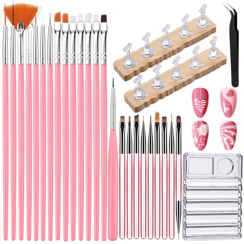 Quaferen 39-piece nail brush set shown in box view for home setup.