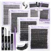 QUAFFLY Lash Extension Kit 960Pcs front view shows complete set for diverse looks