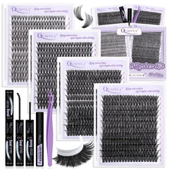 QUAFFLY Lash Extension Kit 960Pcs front view shows complete set for diverse looks