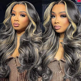Quandian 28 inch balayage lace front wig with 13x6 HD lace for natural parting