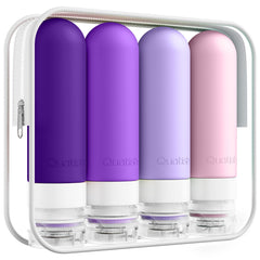 Quatish travel bottles leakproof 3oz lid keeps liquids secure in luggage