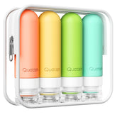 Quatish travel bottles with leakproof lid ensure secure luggage storage