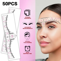 QUEEJOY 50 eyebrow ruler stencils grip firmly for accurate brow measurements.