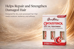 Queen Helene cholesterol hot oil application promoting softness and manageability