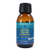 Queen of the Thrones Organic Golden Castor Oil in amber bottle preserves purity and freshness.