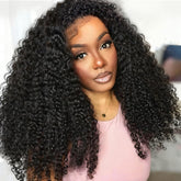 Querary Kinky Curly Half Wig, flip-over design for versatile styling without glue.