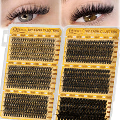 QUEWEL 580pcs eyelash clusters packaging shows value for pros and DIY users