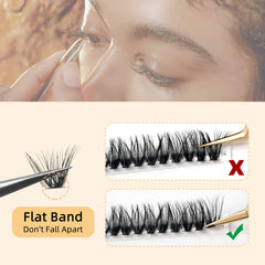 QUEWEL cluster lashes with C/D curl options for versatile styles.