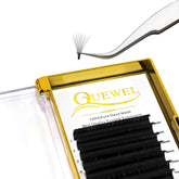 QUEWEL Easy Fan Lash Extensions 0.07mm mix 8-15mm deliver lightweight, voluminous lashes for daily wear.