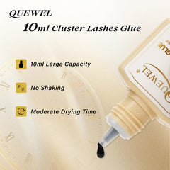 QUEWEL lash clusters glue bottle open without shaking for easy cluster lash use.