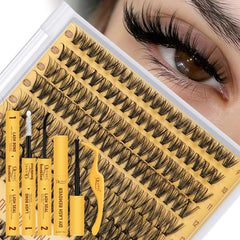 QUEWEL lash clusters kit, 320 pieces for versatile DIY lash looks.