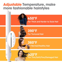 QUICO hair straightener rear view shows compact profile and easy handling on the go.