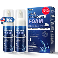 Quilom 5% Minoxidil Foam on crown area for fuller-looking hair.