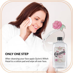 Quinn's hamamelis sin alcohol Rosa, textura suave que hidrata sin resecar