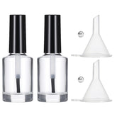 Qulkws empty nail polish bottle with brush enables easy application and quick color checks.