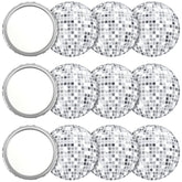 Qunclay disco ball compact mirror, 12pcs, portable for quick makeup checks on the go.