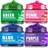 QUNGCO four colors temporary hair color wax display showing all shades for easy customization