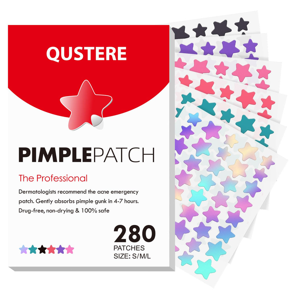 Parches QUSTERE para granos en estrella rosa de 10 mm, absorbe secreciones para piel más limpia.